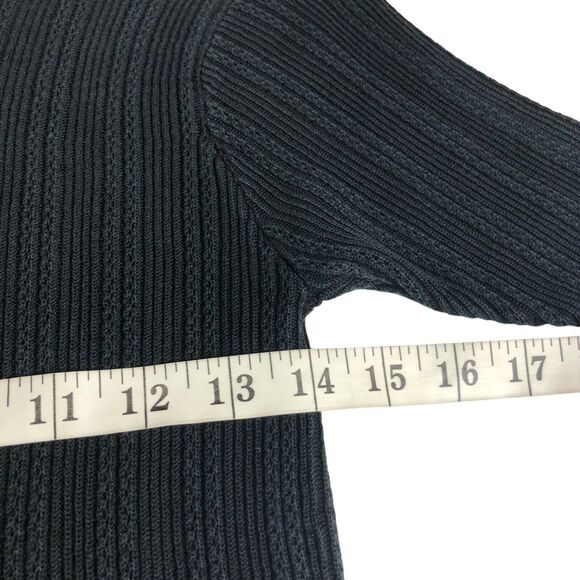 Neiman Marcus Exclusive Sweater Top Womens Small Black Silk Short Sleeve Knit - Picture 14 of 14
